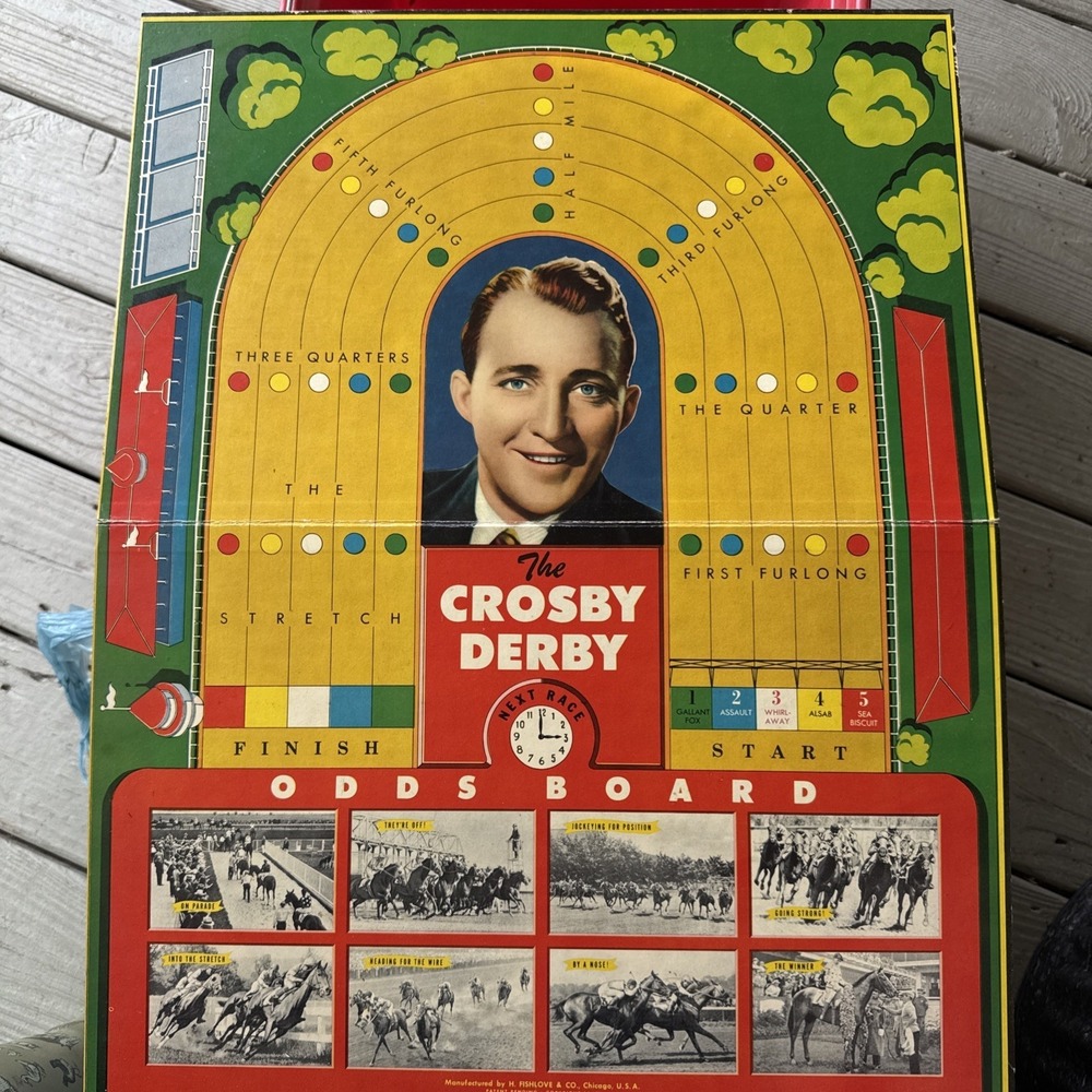 Crosby Derby 1947 Edition Board Game Vintage
